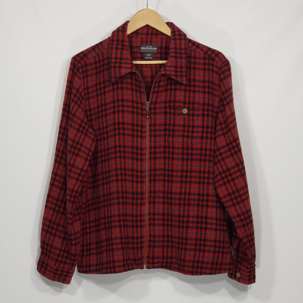 Woolrich  Red Black Plaid Jacket  Zip closure Women's Size 10